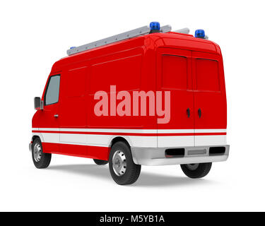 Fire Rescue Car Isolated Stock Photo