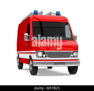 Fire Rescue Car Isolated Stock Photo