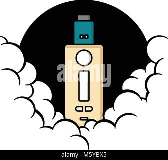 cloudy theme personal vaporizer vape e-cigarette vector art Stock Vector  Image & Art - Alamy