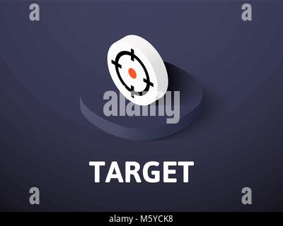 Target isometric icon, isolated on color background Stock Vector
