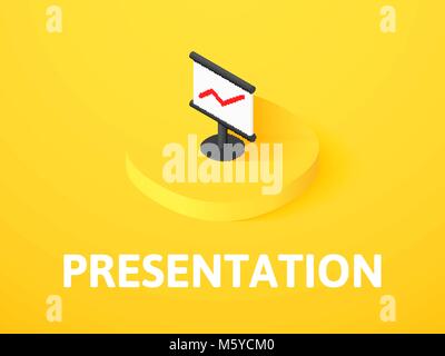 Presentation isometric icon, isolated on color background Stock Vector