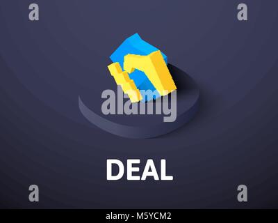 Deal isometric icon, isolated on color background Stock Vector