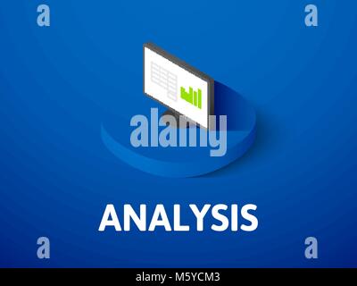 Analysis isometric icon, isolated on color background Stock Vector