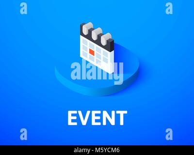 Event isometric icon, isolated on color background Stock Vector