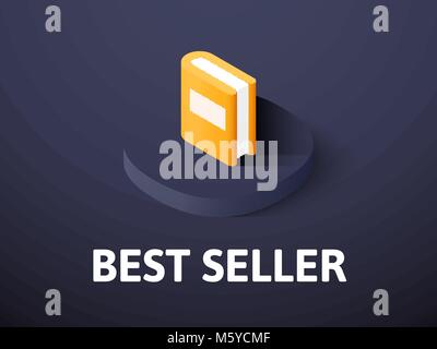 Best seller isometric icon, isolated on color background Stock Vector