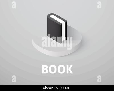 Book isometric icon, isolated on color background Stock Vector