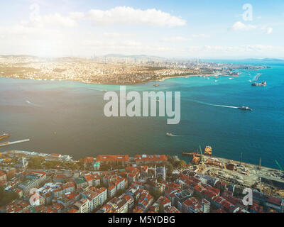 Istanbul and Bosphorus from a bird's eye view Stock Photo