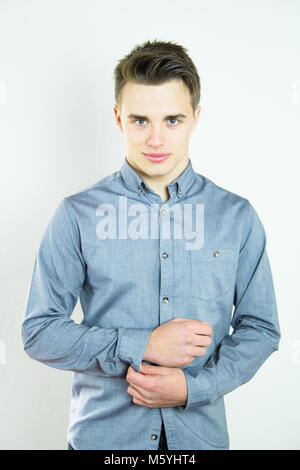 handsome man smiling looking at camera Stock Photo