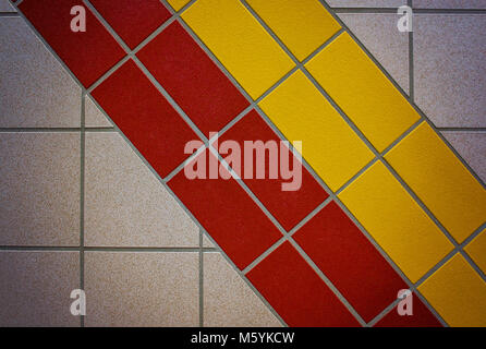 Yellow and red matte non-slippery tiles Stock Photo