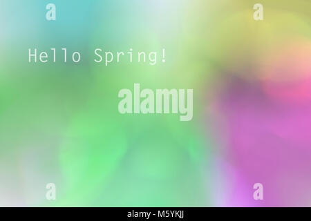 hello spring blurry raster background Stock Photo