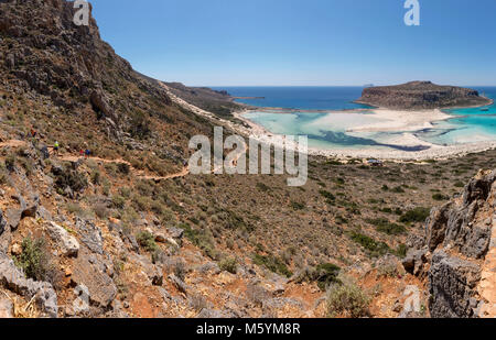 The road to Balos Beach, Kaliviani, Greece Stock Photo