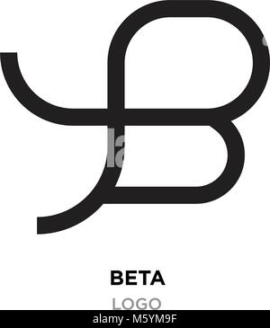 beta logo, flat vector sign B in modern style Stock Vector