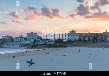 Bondi Beach at sunset, Sydney, New South Wales, Australia Stock Photo