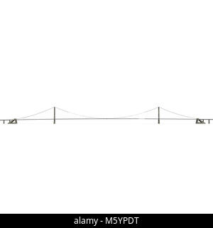Great Belt Fixed Link Bridge on white. 3D illustration Stock Photo