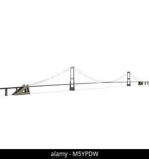 Great Belt Fixed Link Bridge on white. 3D illustration Stock Photo