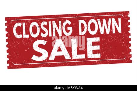 Closing down sale grunge rubber stamp on white background, vector illustration Stock Vector