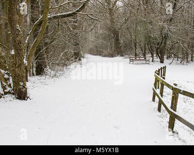 Pennington Flash in the Snow Stock Photo