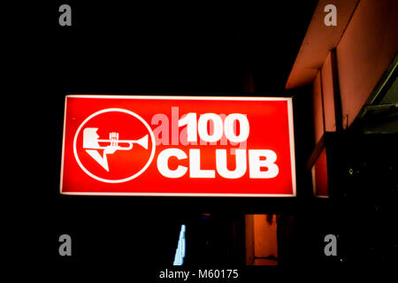 100 Club, Oxford Street, Fitzrovia, London, W1, UK Stock Photo