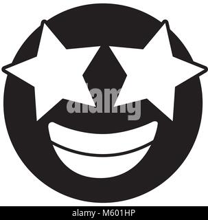 emoticon cartoon face happy star eyes character Stock Vector Art ...