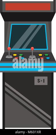 Arcade game machine with joystick and buttons, displaying gaming ...