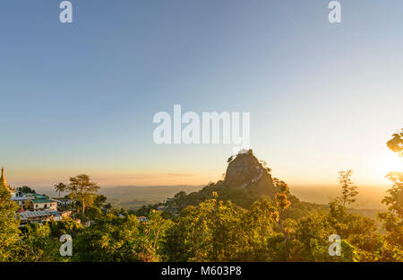 Mount Popa: Mount Popa (Popa Taung Kalat) pilgrimage site, Nat temples, relic sites atop the mountain, , Mandalay Region, Myanmar (Burma) Stock Photo