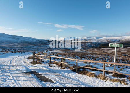 A View Along the Old Military Road in Strathdon Towards Carn Ealasaid in the Distance. Stock Photo