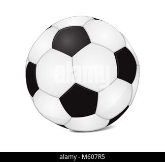 Realistic, high detail vector soccer ball with shadow. Stock Vector