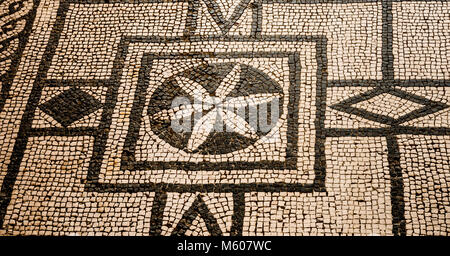 Mosaic floor, Pompeii ruins, Italy. Stock Photo