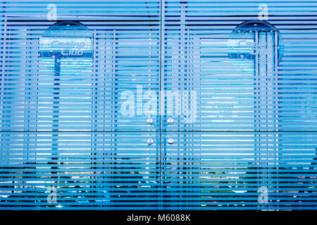 Abstract pattern created in plate glass reflections