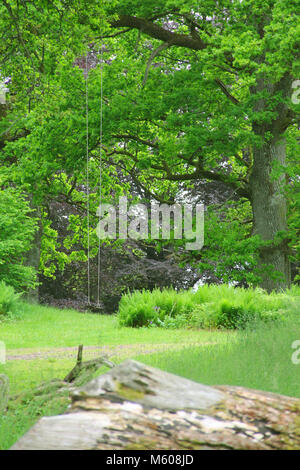 Swings in park in beautiful Naas park, sweden Stock Photo