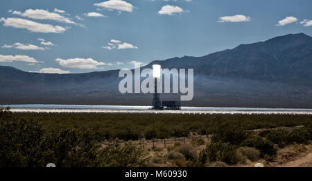Views of Ivanpah Solar Power Facility in Nevada Stock Photo