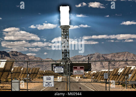 Views of Ivanpah Solar Power Facility in Nevada Stock Photo