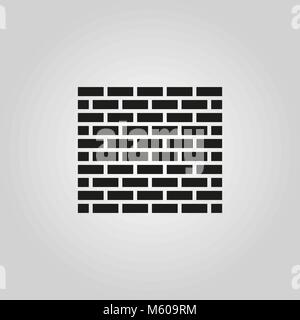 Brick wall icon. Building and construction, development, barrier, side symbol. Flat design. Stock - Vector Stock Vector