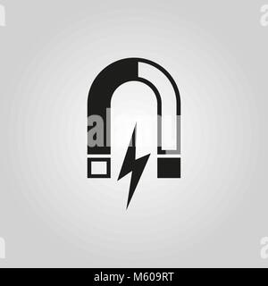 Magnet icon. Magnetic and attract, physics symbol. Flat design. Stock - Vector illustration Stock Vector
