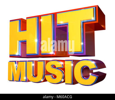 Colorful Hit Music Logo - 3d illustration Stock Photo