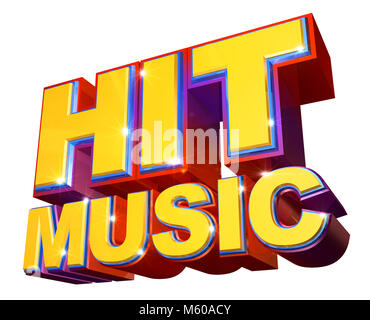 Colorful Hit Music Logo - 3d illustration Stock Photo