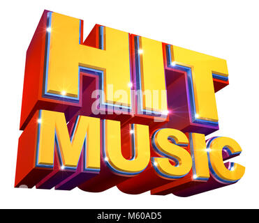 Colorful Hit Music Logo - 3d illustration Stock Photo