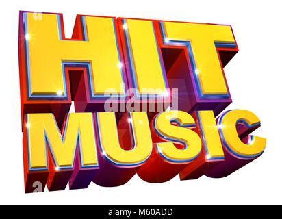 Colorful Hit Music Logo - 3d illustration Stock Photo