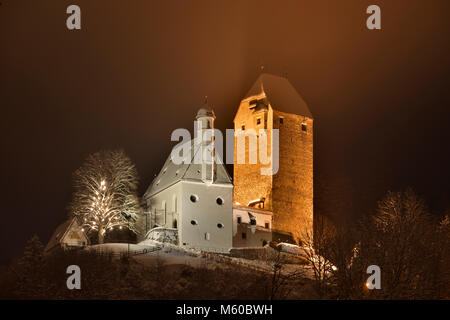 Freundsberg Castle in winter. Schwaz, Tyrol, Austria Stock Photo