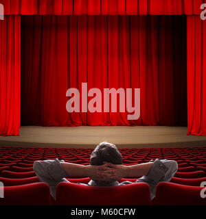 VIP sitting in movie theater 3d illustration Stock Photo