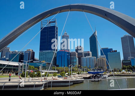 Elizabeth Quay Perth Skyline Western Australia Stock Photo