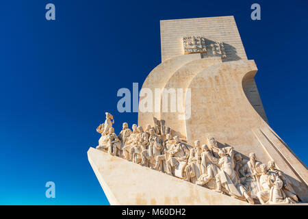 Detail of famous Monument of the Discoveries in Belem area of Lisbon, Portugal. Stock Photo