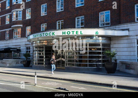 Entrance to the Tavistock Hotel, Tavistock Square, Bloomsbury, London WC1 Stock Photo