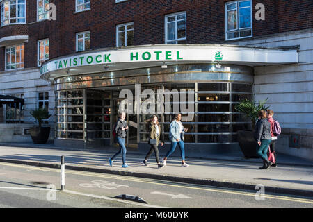 Entrance to the Tavistock Hotel, Tavistock Square, Bloomsbury, London WC1 Stock Photo