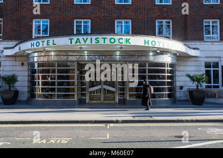 Entrance to the Tavistock Hotel, Tavistock Square, Bloomsbury, London WC1 Stock Photo