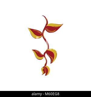 Heliconia Rostrata Tropical Flower Hand Drawn Illustration Stock Vector