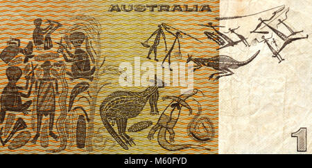 Australia One 1 Dollar Bank Note Stock Photo