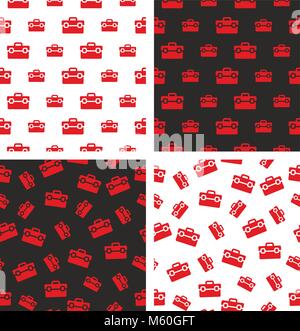 Toolbox Seamless Pattern Set Stock Vector