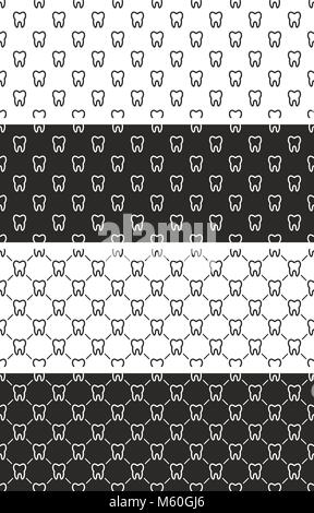 tooth icon. Seamless pattern on a gray background. Vector illustration ...