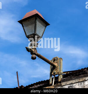 Old rusty lantern streetlight, Madeira, Portugal Stock Photo
